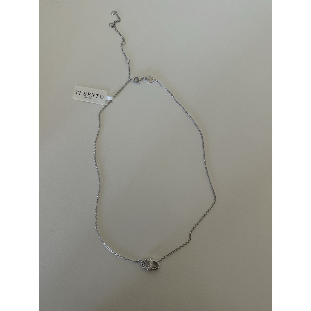 TI SENTO Milano Zirconia  Pendant Necklace 925 Sterling Silver Adjustable Length - Picture 7 of 10